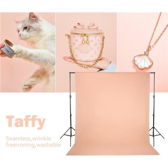 8x6.5ft Photo Backdrops, Photo Studio Polyester Backdrop for Solid Beige - Picture 3 of 7